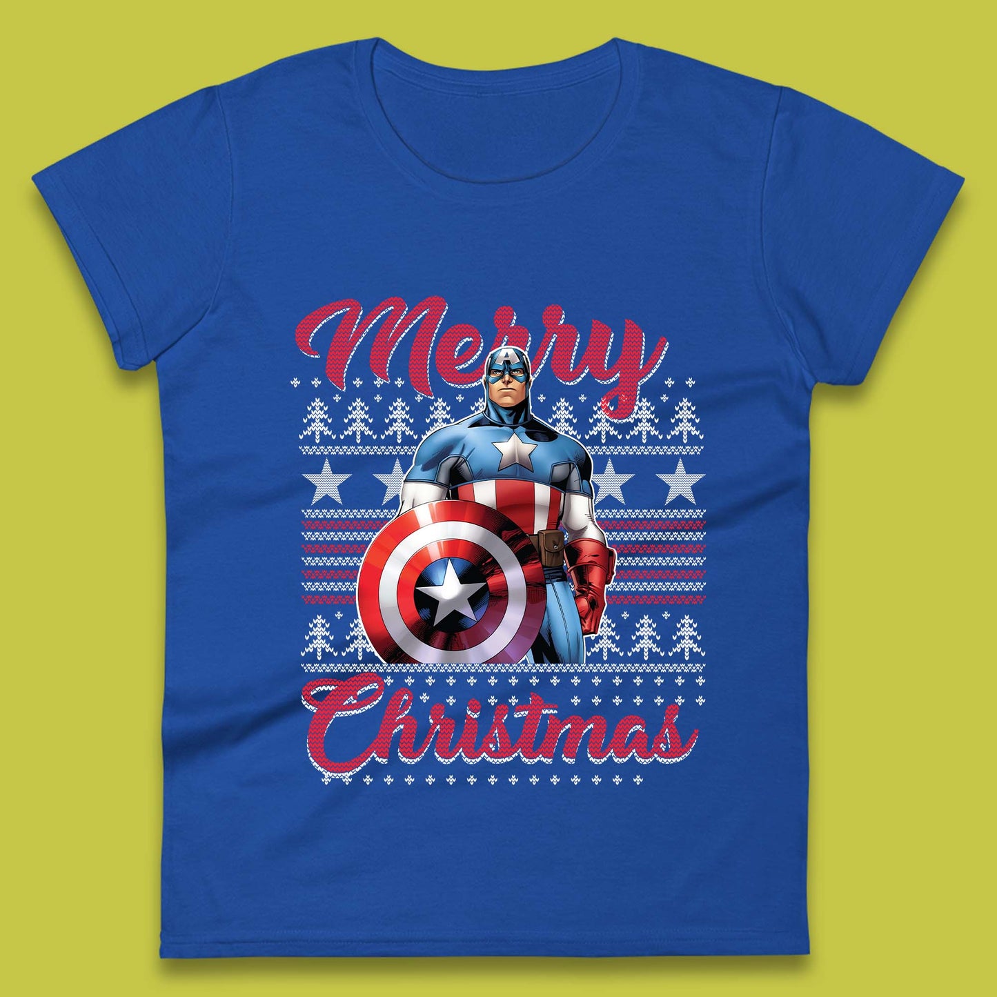 Captain America Christmas Womens T-Shirt