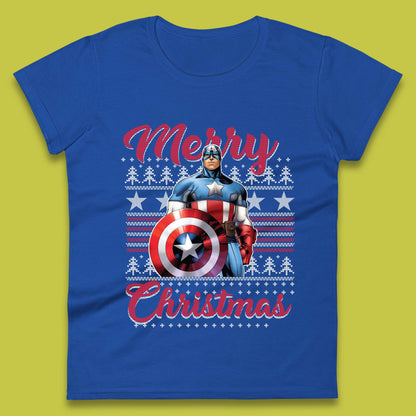 Captain America Christmas Womens T-Shirt