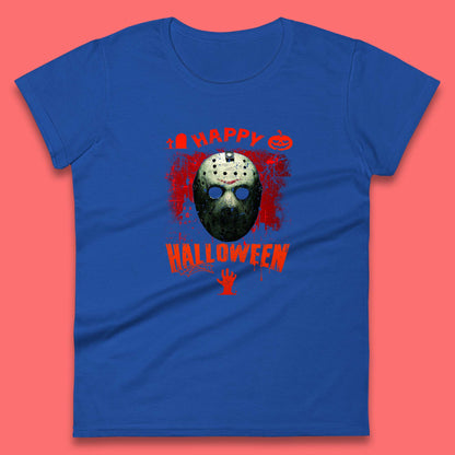 Happy Halloween Jason Voorhees Face Mask Halloween Friday The 13th Horror Movie Womens Tee Top