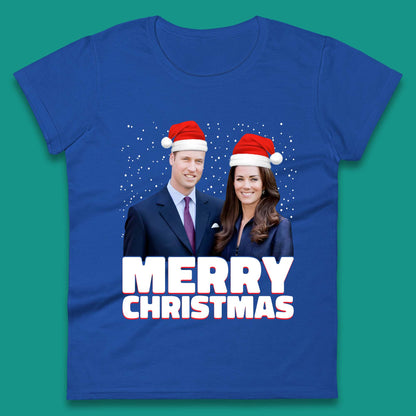 Prince William & Kate Merry Christmas Womens T-Shirt