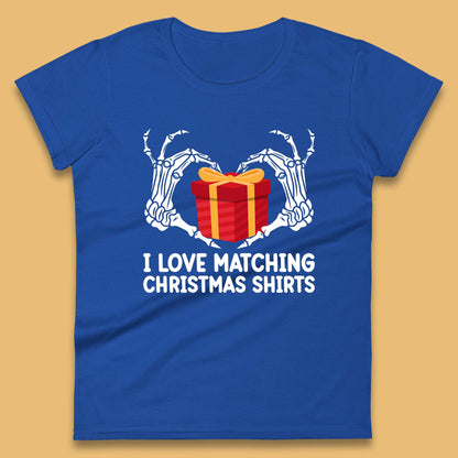 skeleton hands gift box christmas womens t shirt