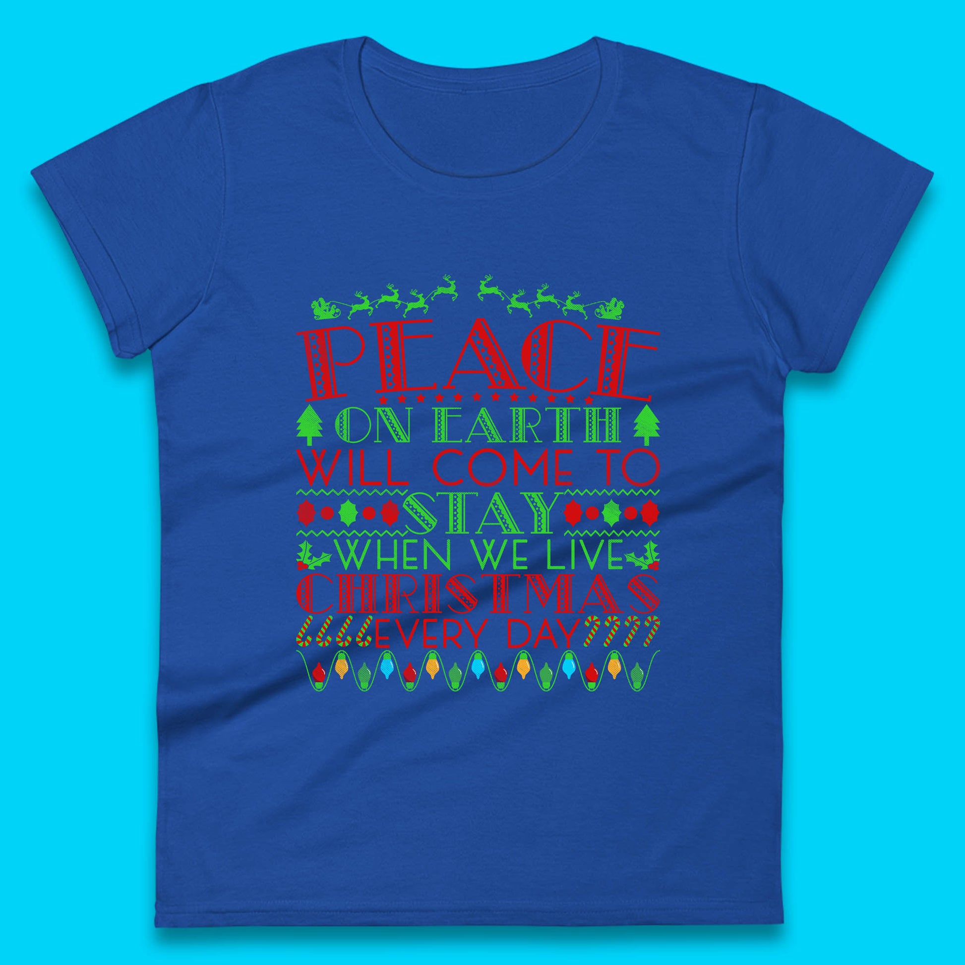 peace on earth christmas quote womens t shirt