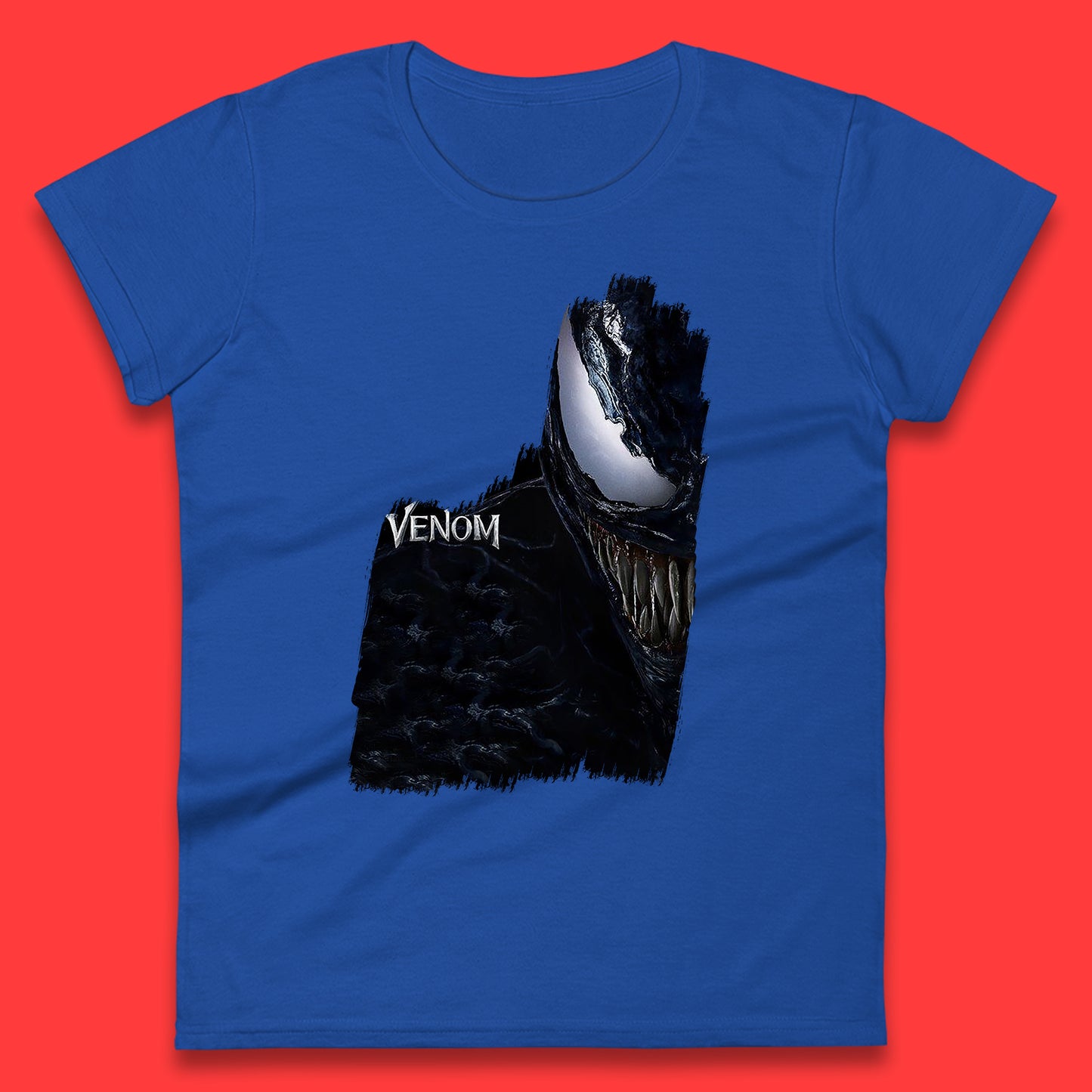 Angry Venom Amoled Half Face And Body Logo Marvel Avengers Superheros Movie Character Womens Tee Top