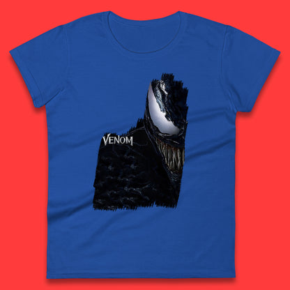 Angry Venom Amoled Half Face And Body Logo Marvel Avengers Superheros Movie Character Womens Tee Top