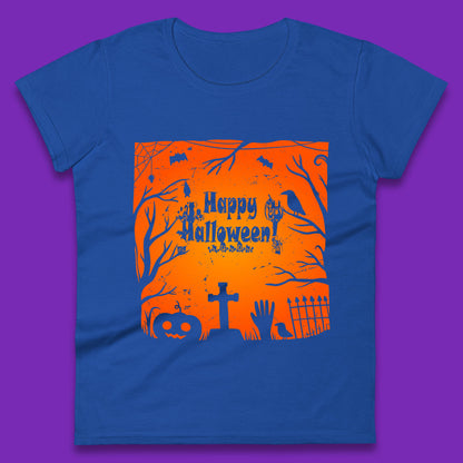 Happy Halloween Witch Hand Cross Sign Scary Pumpin Spooky Terrific Halloween Night Womens Tee Top