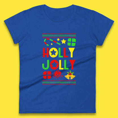 holly jolly christmas womens t shirt