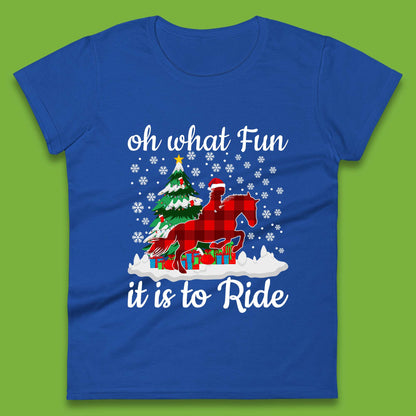 horse riding christmas womens t shirt
