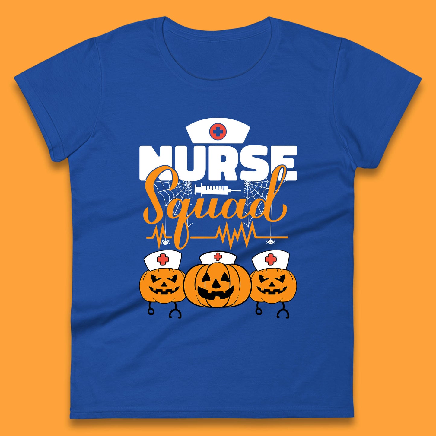 Halloween Nurse Squad Pumpkin Nursing Crew Spooky Nursing Squad Womens Tee Top