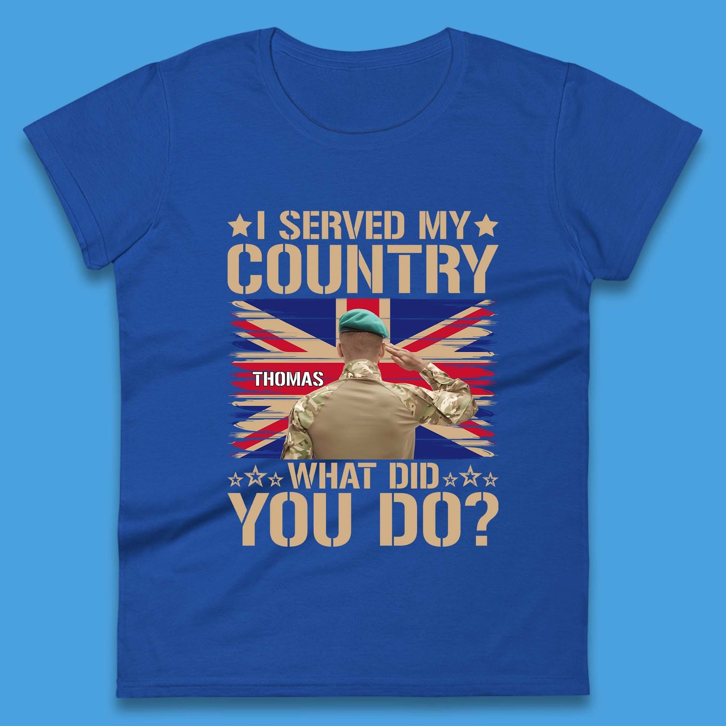 Personalised I Served My Country Womens T-Shirt