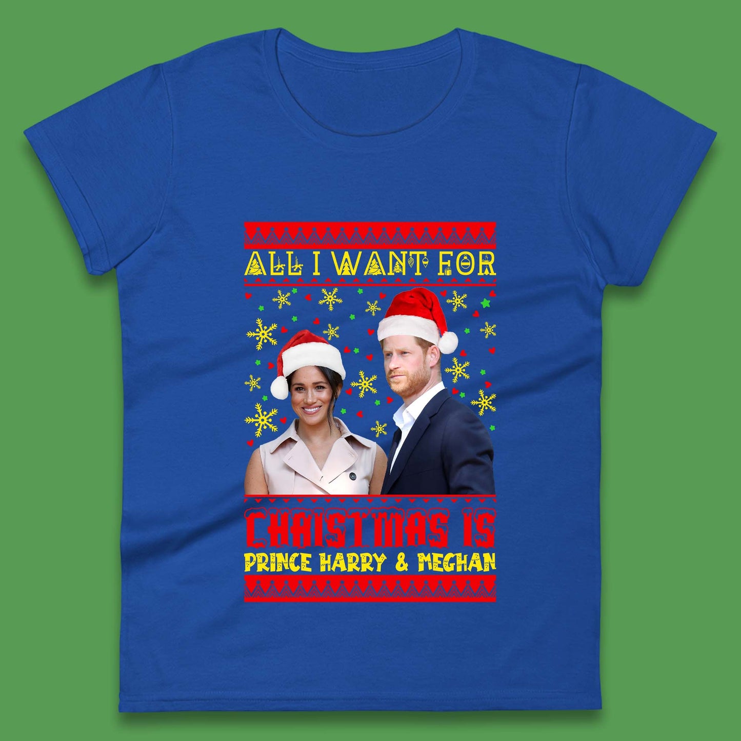 Prince Harry & Meghan Christmas Womens T-Shirt