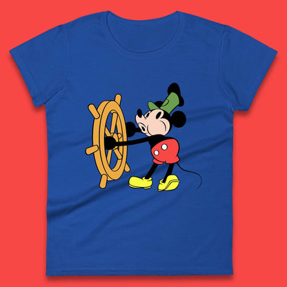 Classic Disney Mickey Mouse Steamboat Willie Disneyland Magic Kingdom Trip Womens Tee Top