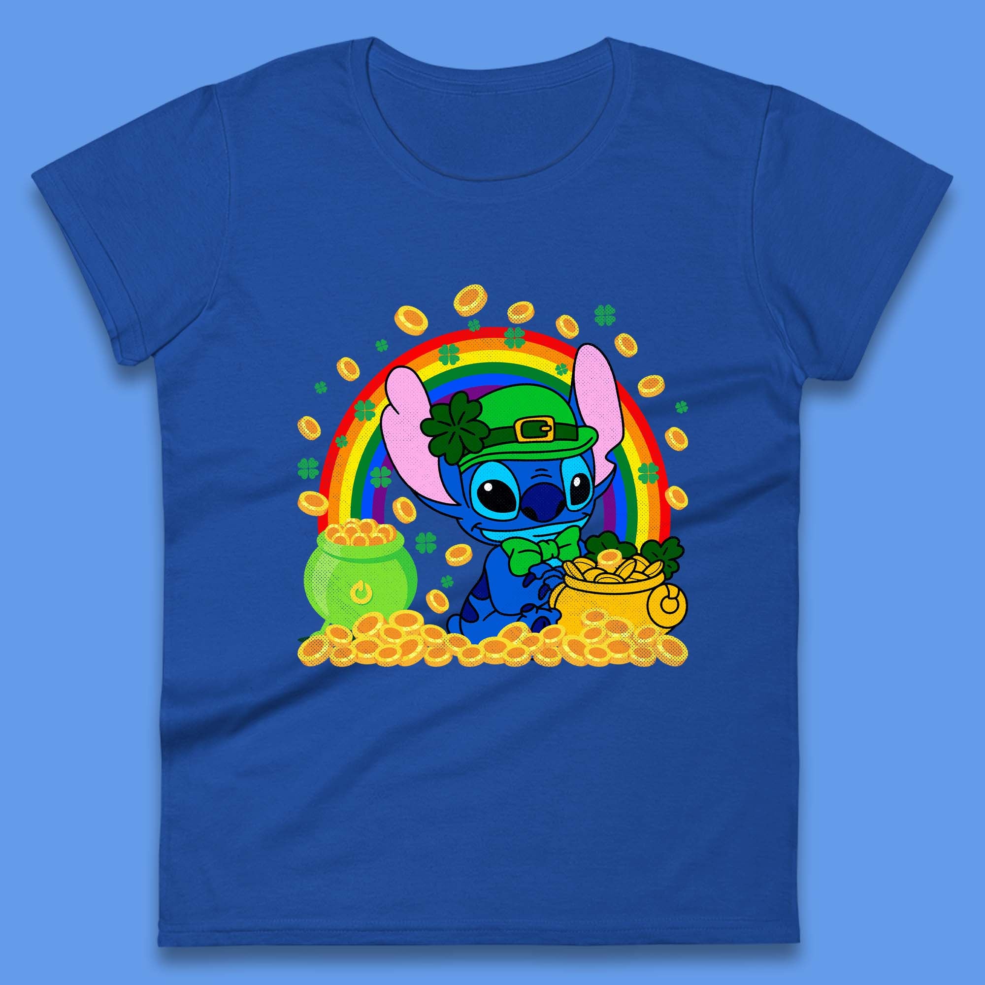 Disney Stitch St Patrick's Day Womens T-Shirt