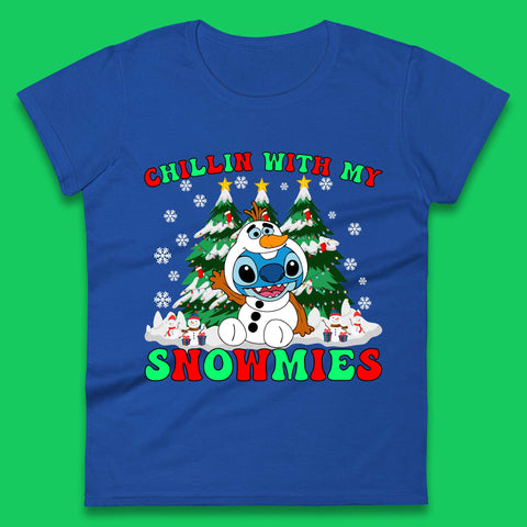 Snowman Stitch Christmas Womens T-Shirt
