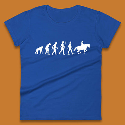Horse Riding Evolution Equestrian Horse Racing Jockey Womens Tee Top