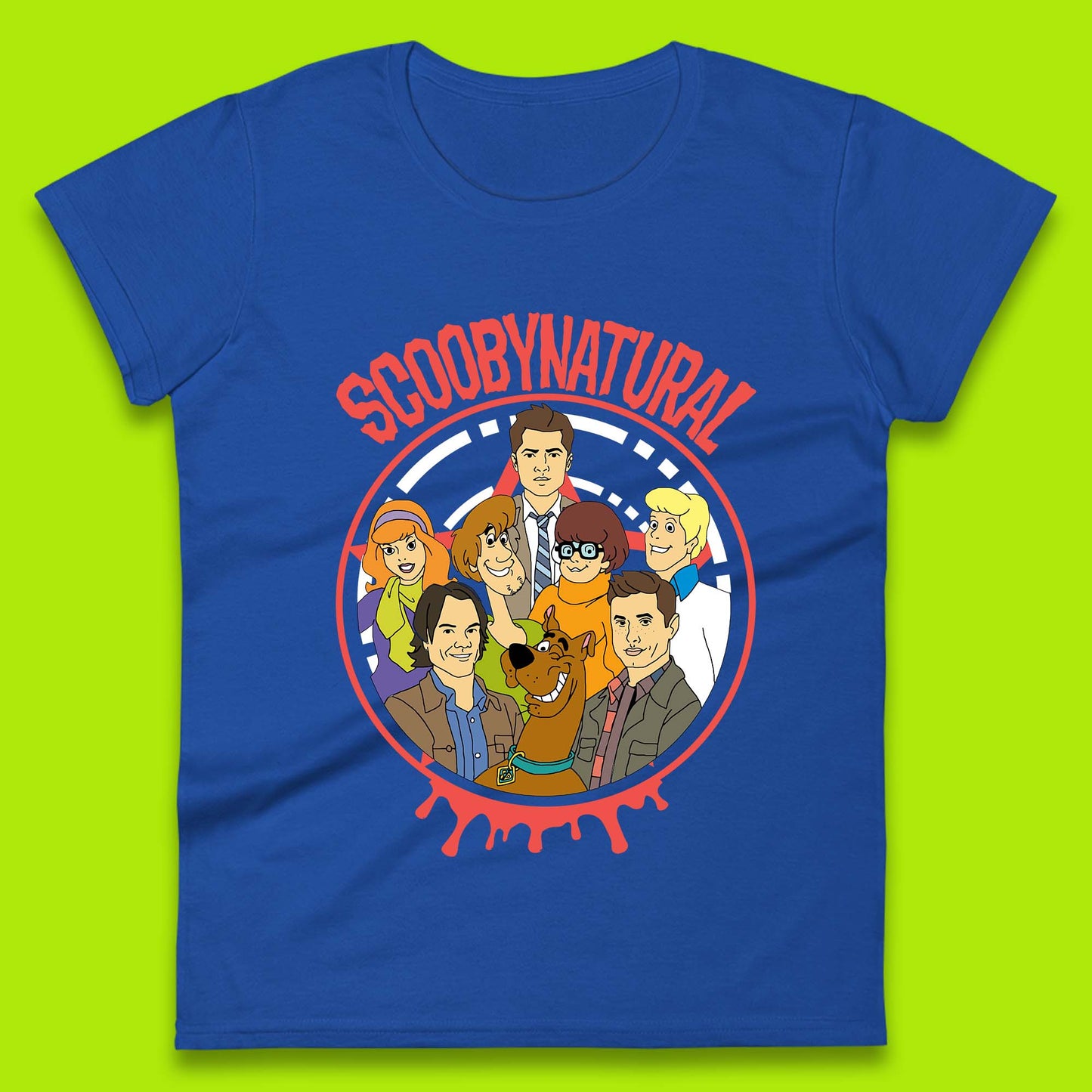 Scooby-Doo Scoobynatural Mash Up Group Shot Poster Happy Halloween Womens Tee Top