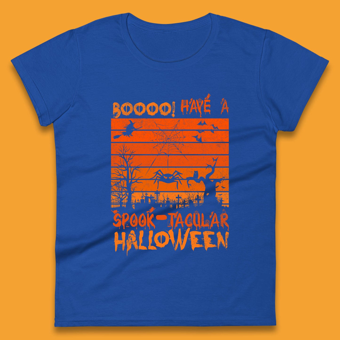 Booo Have A Spook Tacular Halloween Graveyards With Dead Tree Horror Scary Womens Tee Top