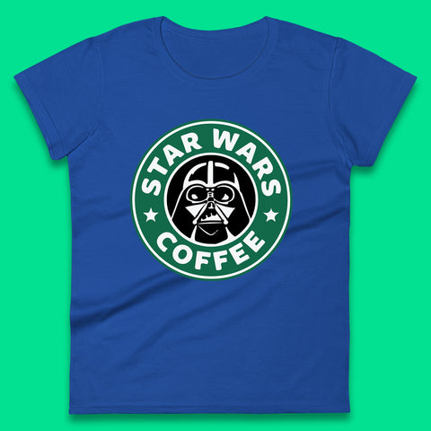 Sci-fi Action Adventure Movie Character Darth Vader Star Wars Coffee Starbucks Coffee Spoof Star Wars 46th Anniversary Womens Tee Top