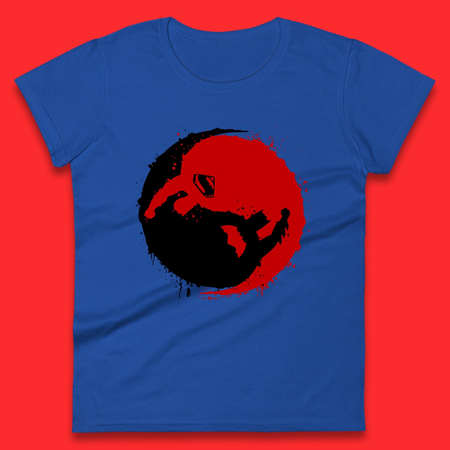 Dc Comics American Superheros Superman And Batman Fictional Movie Character Anime Yin Yang Spoof  Womens Tee Top