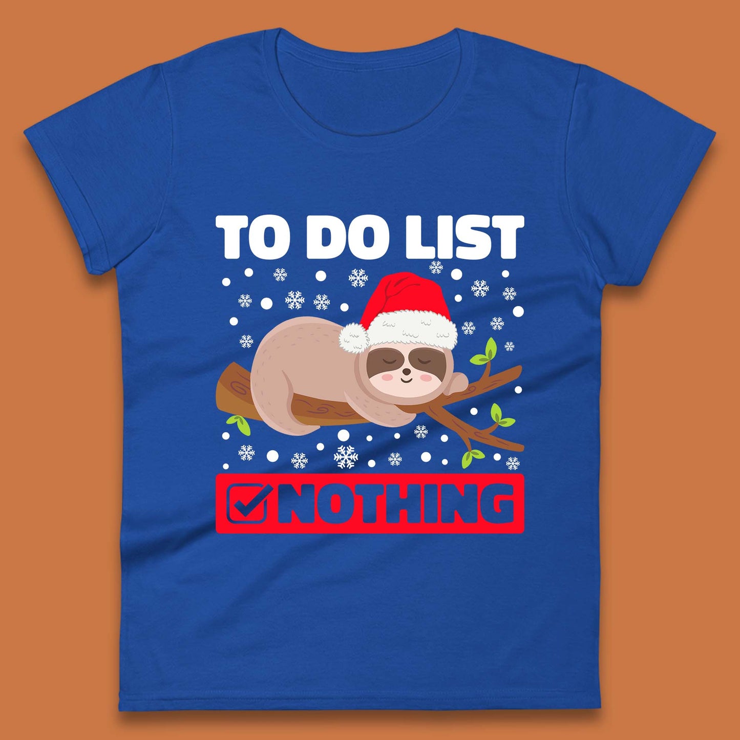 Lazy Sloth To Do List Christmas Womens T-Shirt