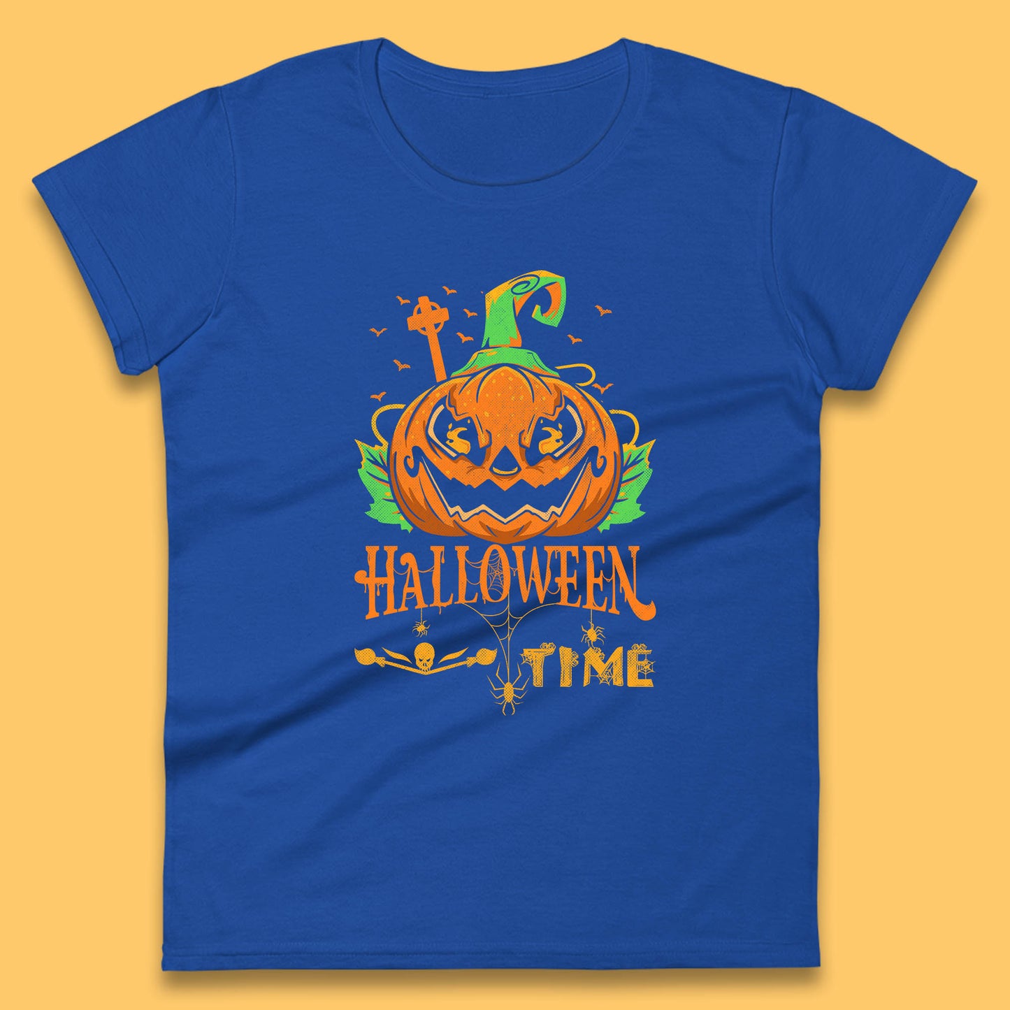 Halloween Time Scary Face Jack O Lantern Horror Pumpkin Halloween Scary Night Womens Tee Top