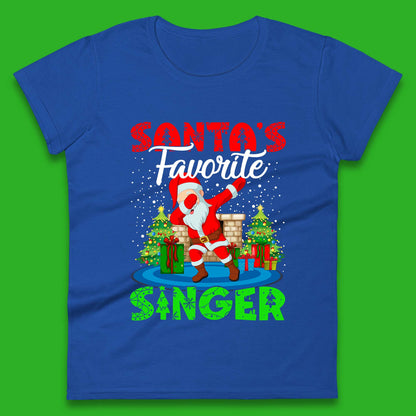 christmas dabbing santa womens top