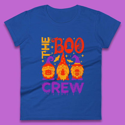 The Boo Crew Halloween Gnomes Squad Horror Scary Spooky Matching Costume Womens Tee Top