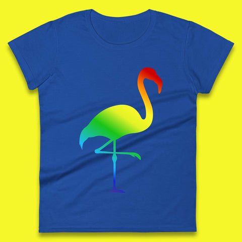 Rainbow Flamingo LGBTQ Gay Rights Pride Parade LGBT Flamingo Lovers Womens Tee Top