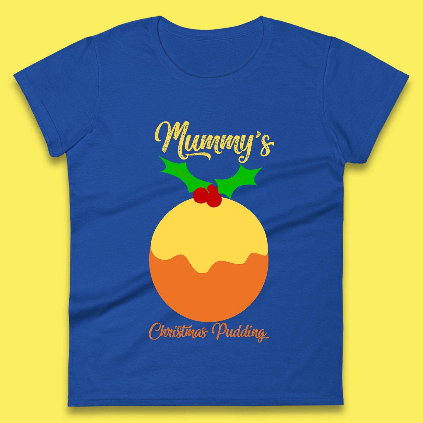 Mummy's Christmas Pudding Pregnancy Maternity Baby Shower Funny Xmas Womens Tee Top