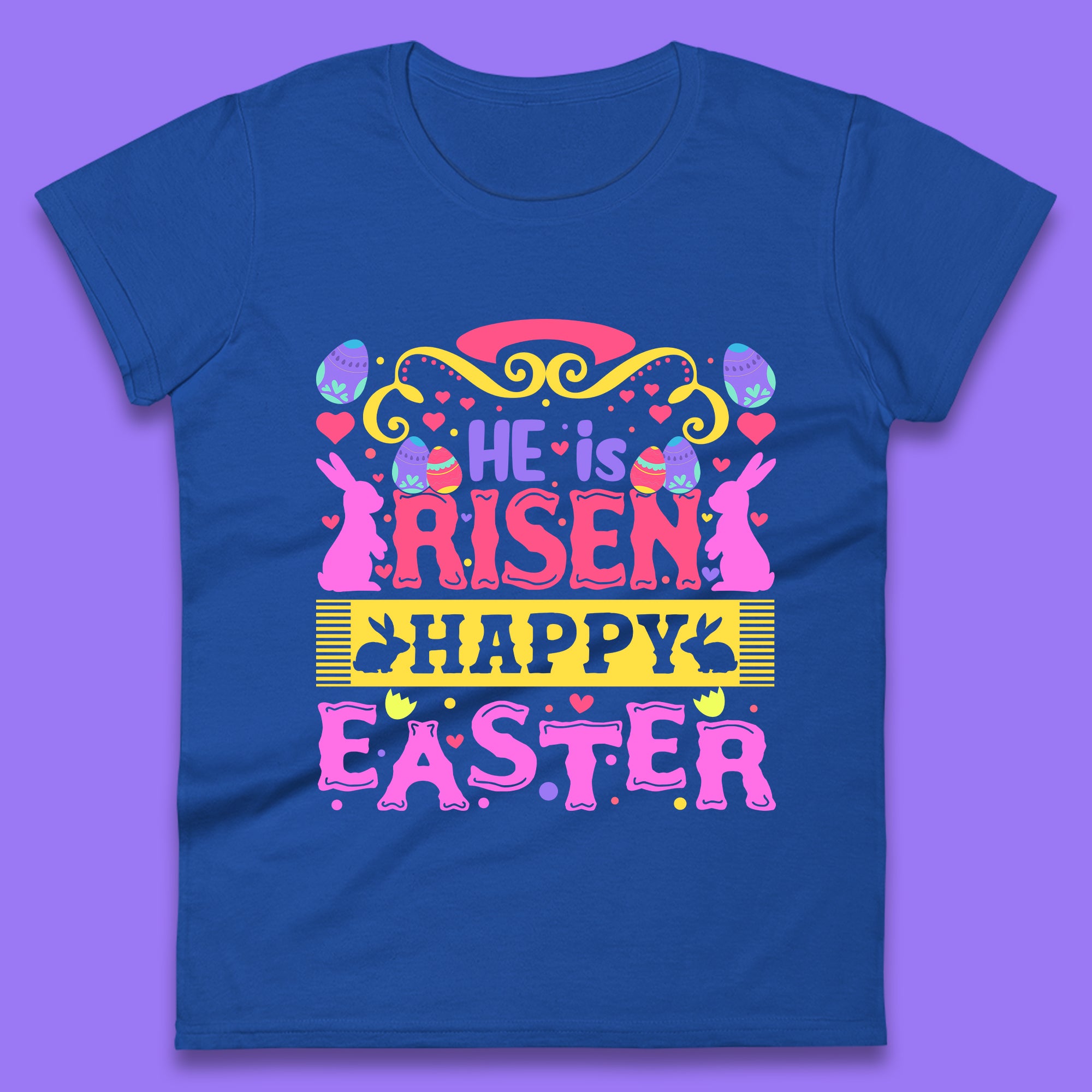 He Is Risen Happy Easter Womens T-Shirt