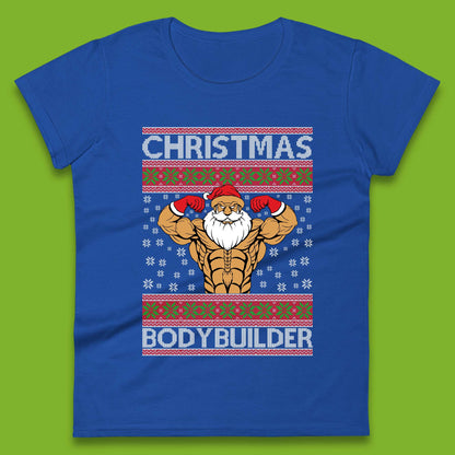 Ugly Christmas Bodybuilder Womens T-Shirt
