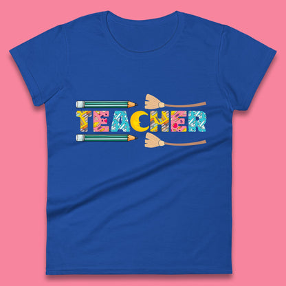 Halloween Teacher Spooky Teacher Ghost Halloween School Womens Tee Top