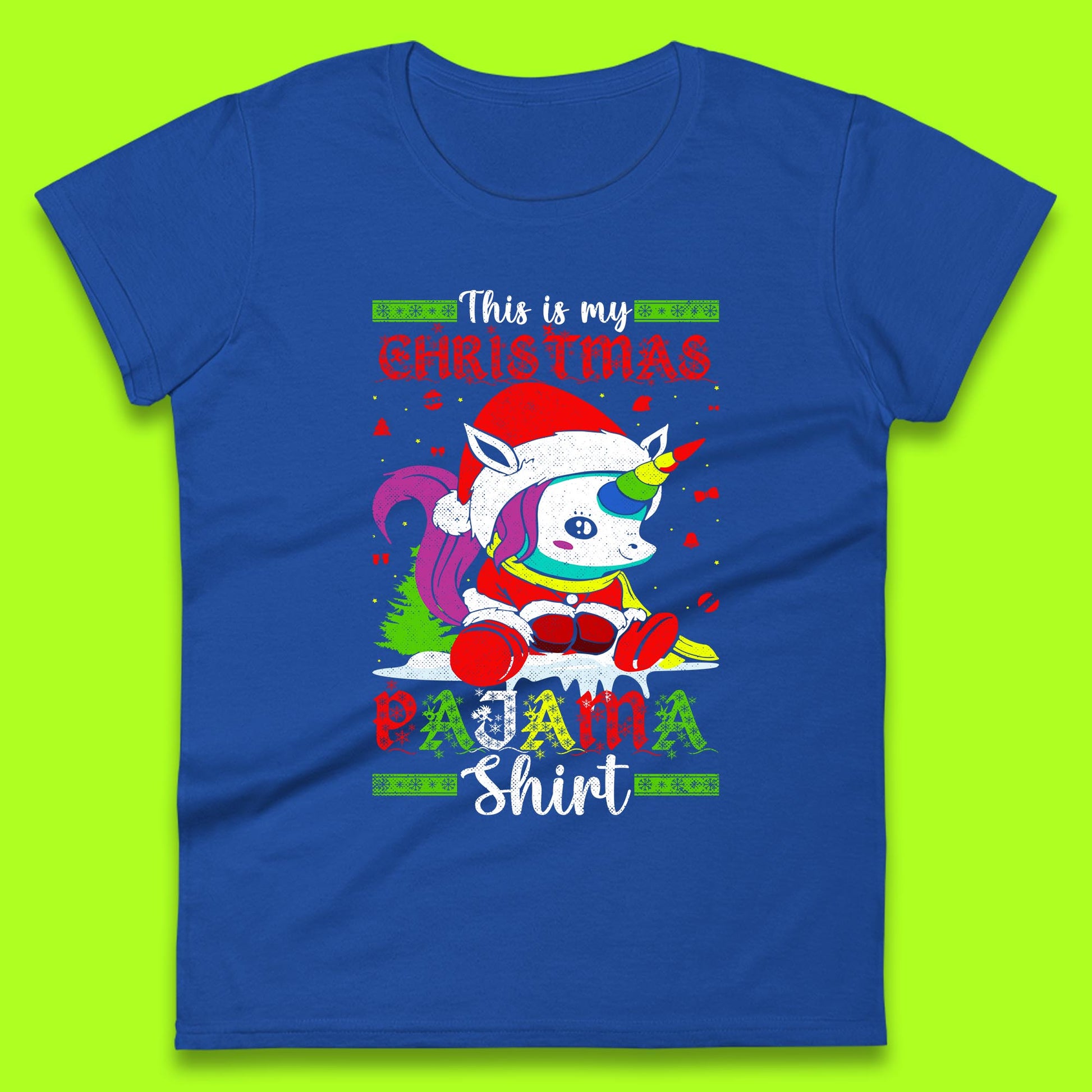 christmas unicorn santa costume womens top