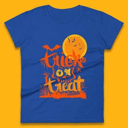 Trick Or Treat Happy Halloween Horror Scary Spooky Season Halloween Vibes Womens Tee Top