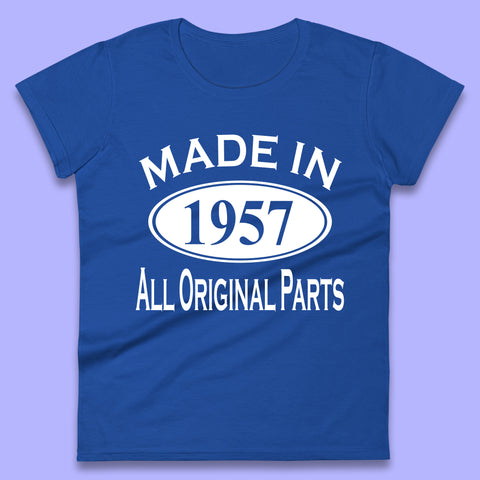 Made In 1957 All Original Parts Vintage Retro 66th Birthday Funny 66 Years Old Birthday Gift Womens Tee Top