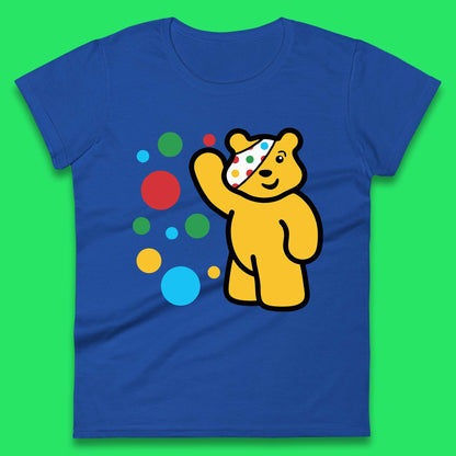 Spotty Pudsey Bear Hand Waving Dotty Spot Fundraising Children In Need Spotty Bear Spotty Day Womens Tee Top
