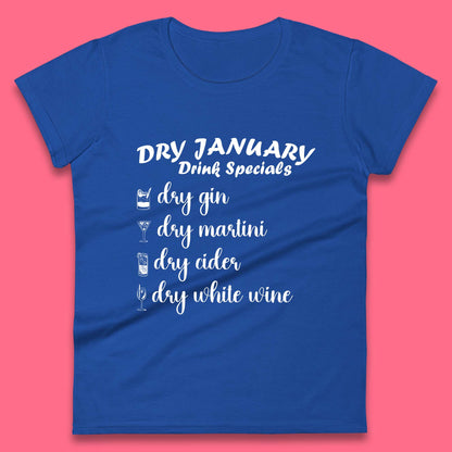 Dry January Drink Menu Womens T-Shirt