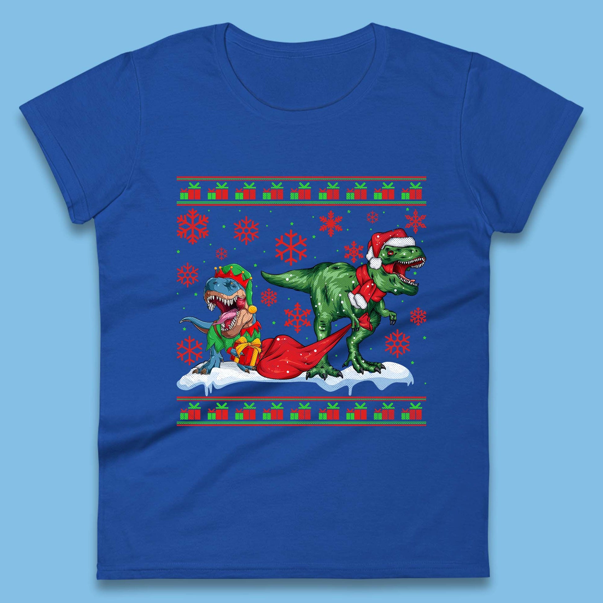 santa & elf costume womens t shirt