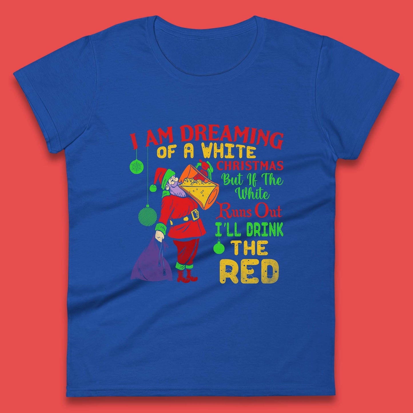 santa claus drinking womens top