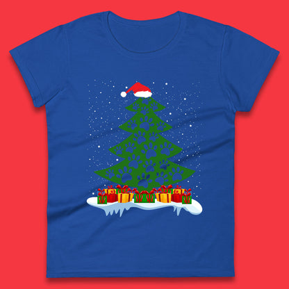christmas tree with paw prints of dogs t shirt