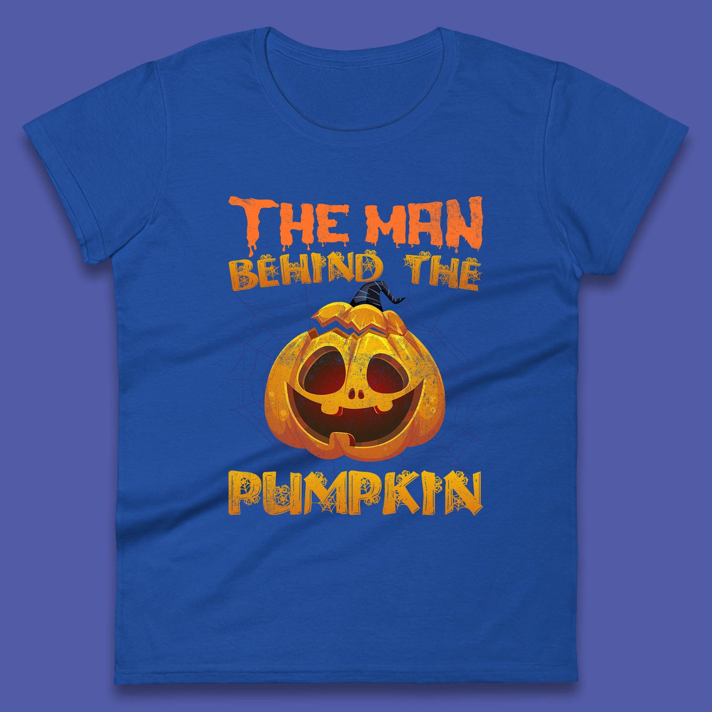 The Man Behind The Pumpkin Halloween Pregnancy Baby Announcement New Dad Gift Womens Tee Top