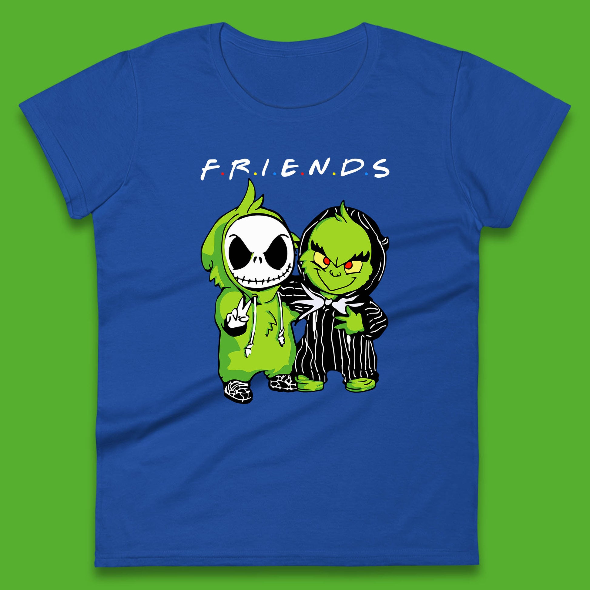 grinch and jack skellington womens tee