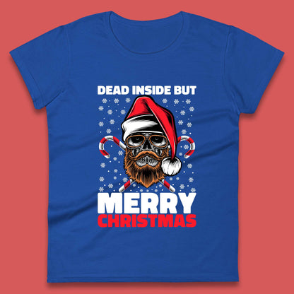 hipster skull christmas womens t shirt