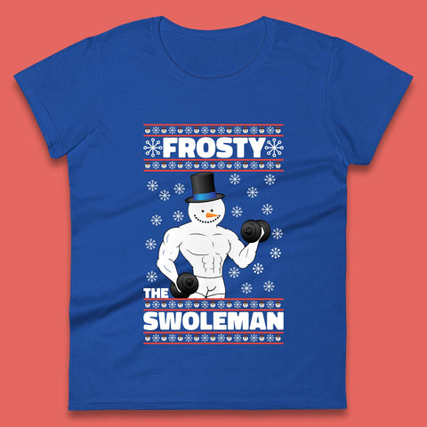 Frosty The Swoleman Christmas Gym Womens T-Shirt