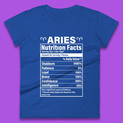 Aries Nutrition Fact Womens T-Shirt