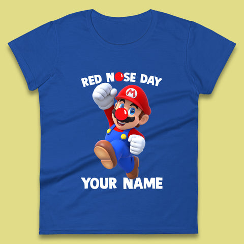 Personalised Super Mario Red Nose Day Womens T-Shirt