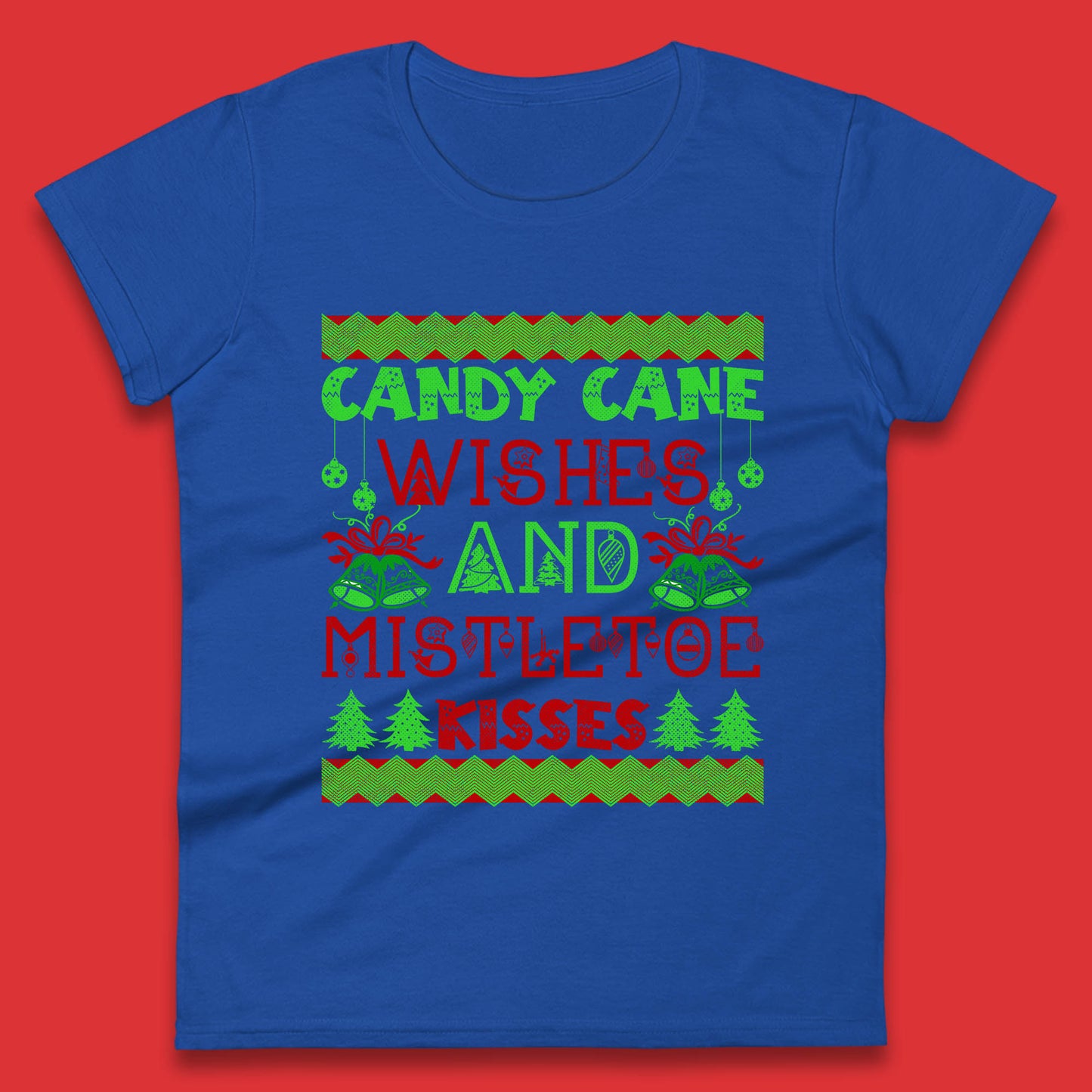 candy cane christmas womens t shirt