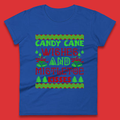 candy cane christmas womens t shirt