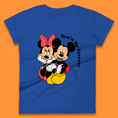 You'n Me Forever Disney Mickey & Minnie Mouse Disneyland Cartoon Characters Disney World Walt Disney Womens Tee Top