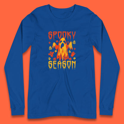 Spooky Season Halloween Ugly Scary Boo Ghost Halloween Vibes Long Sleeve T Shirt