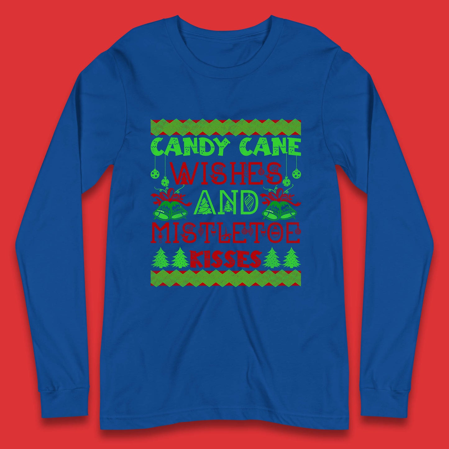 candy cane christmas long sleeve t shirt